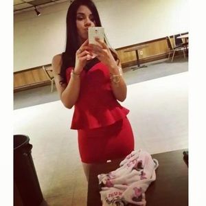 Cute red dress with mesh!